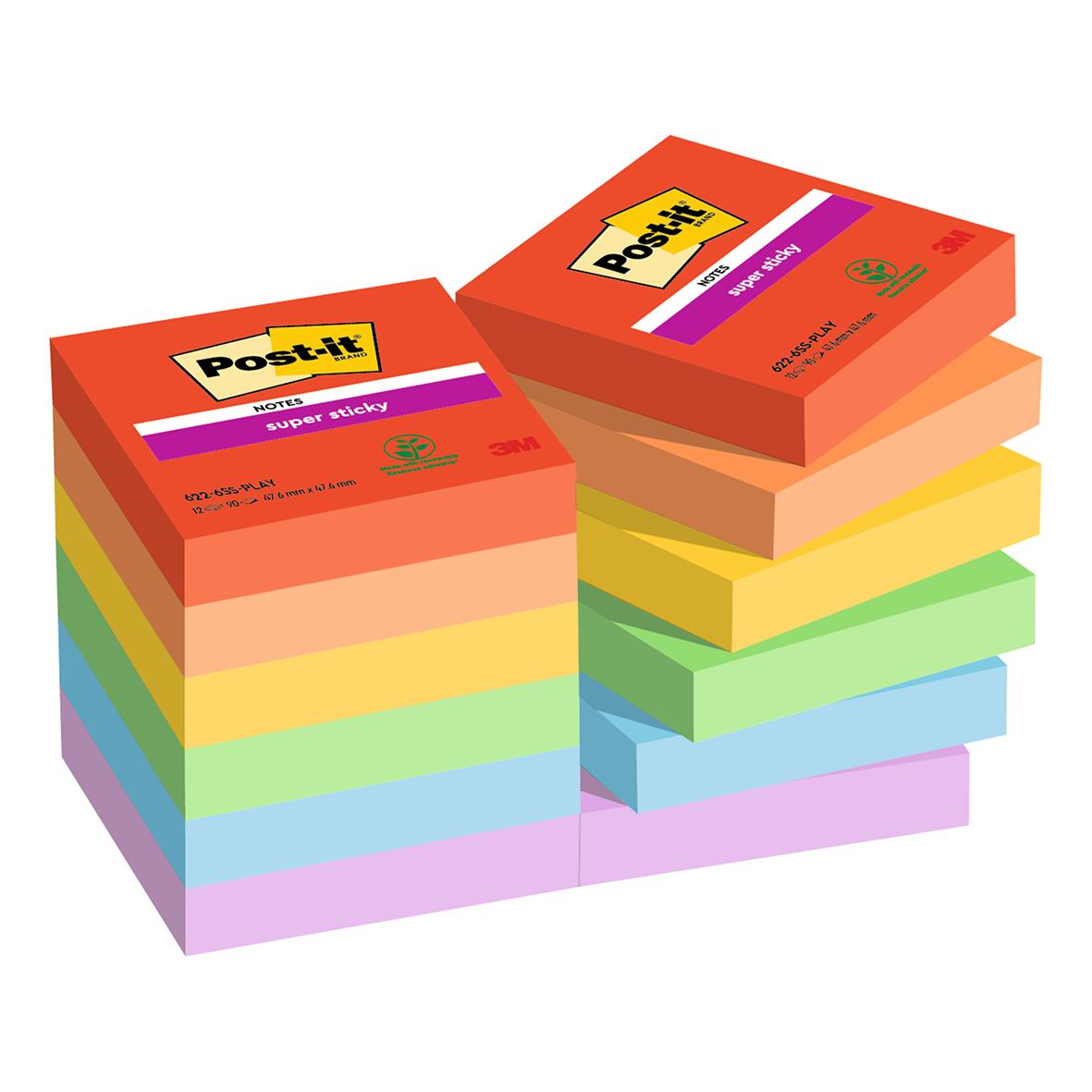 Notisar Post-it Super Sticky Playful 47,6x47,6mm 10110319_1