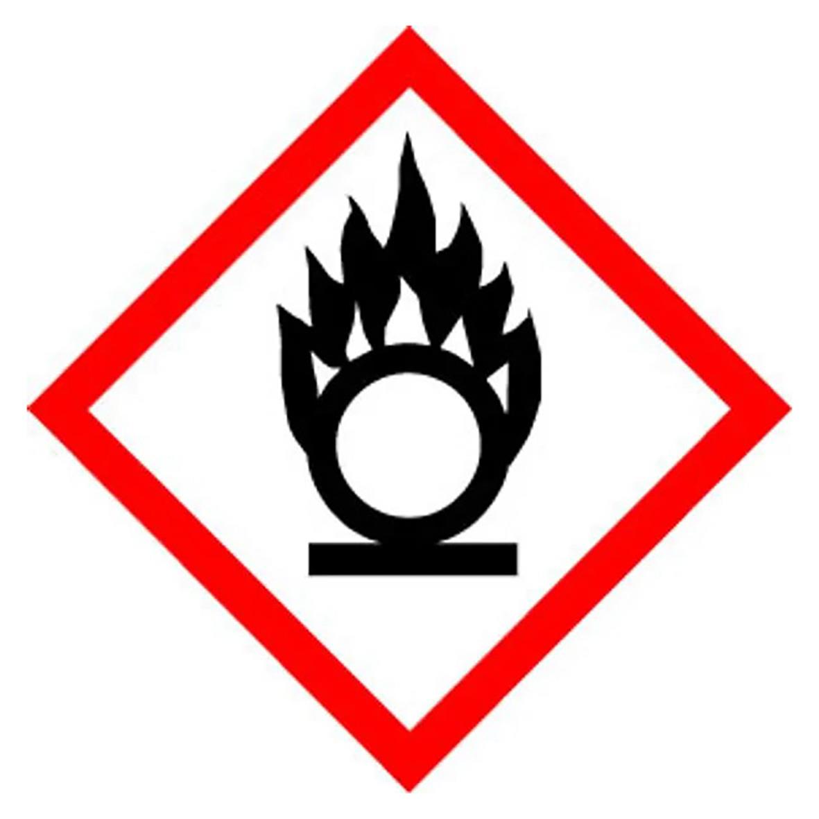 Etikett Faropiktogram OXIDERANDE PVF 40mm x 5m