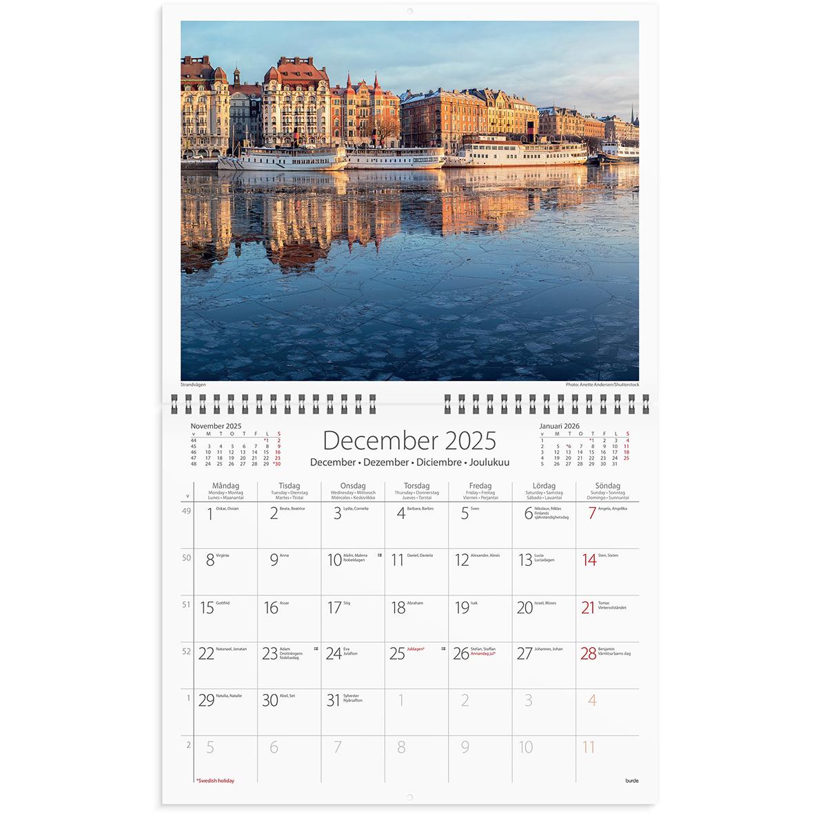 Väggkalender Burde 1729 Stockholm 2025 16030223_2