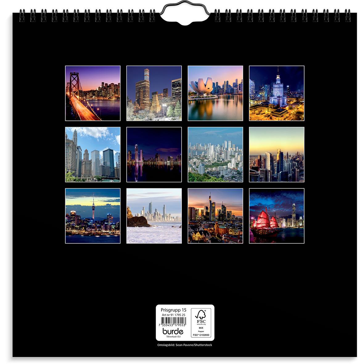 Väggkalender Burde 1795 Skylines 2025 16030229_3