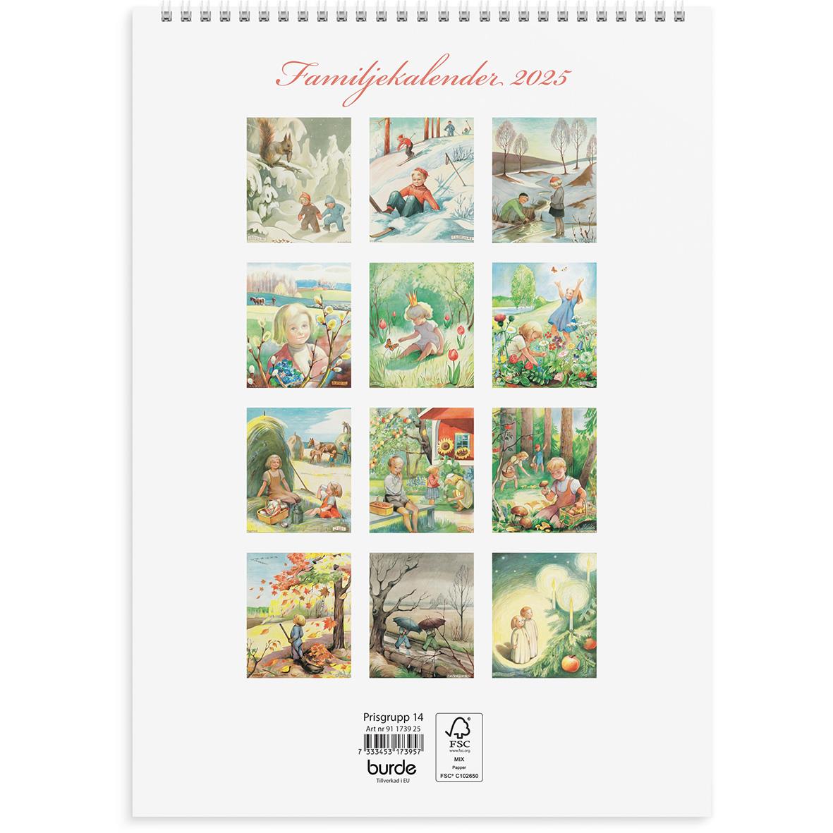 Väggkalender Burde 1739 Familje Kerstin Frykstrand 2025 16030264_3