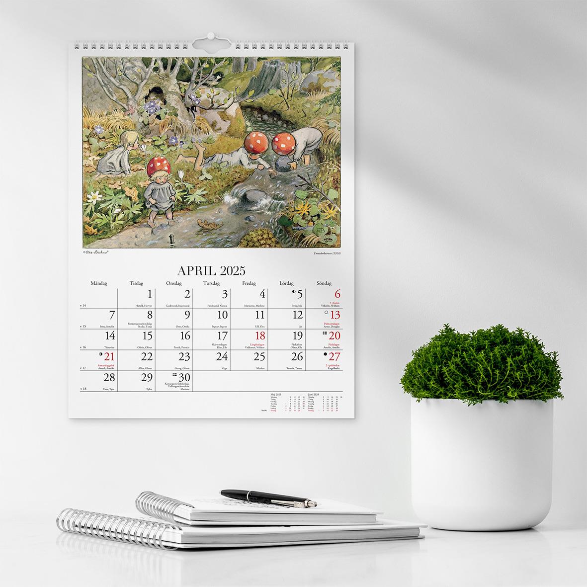 Väggkalender Burde 1748 Elsa Beskow 2025 16030265_4