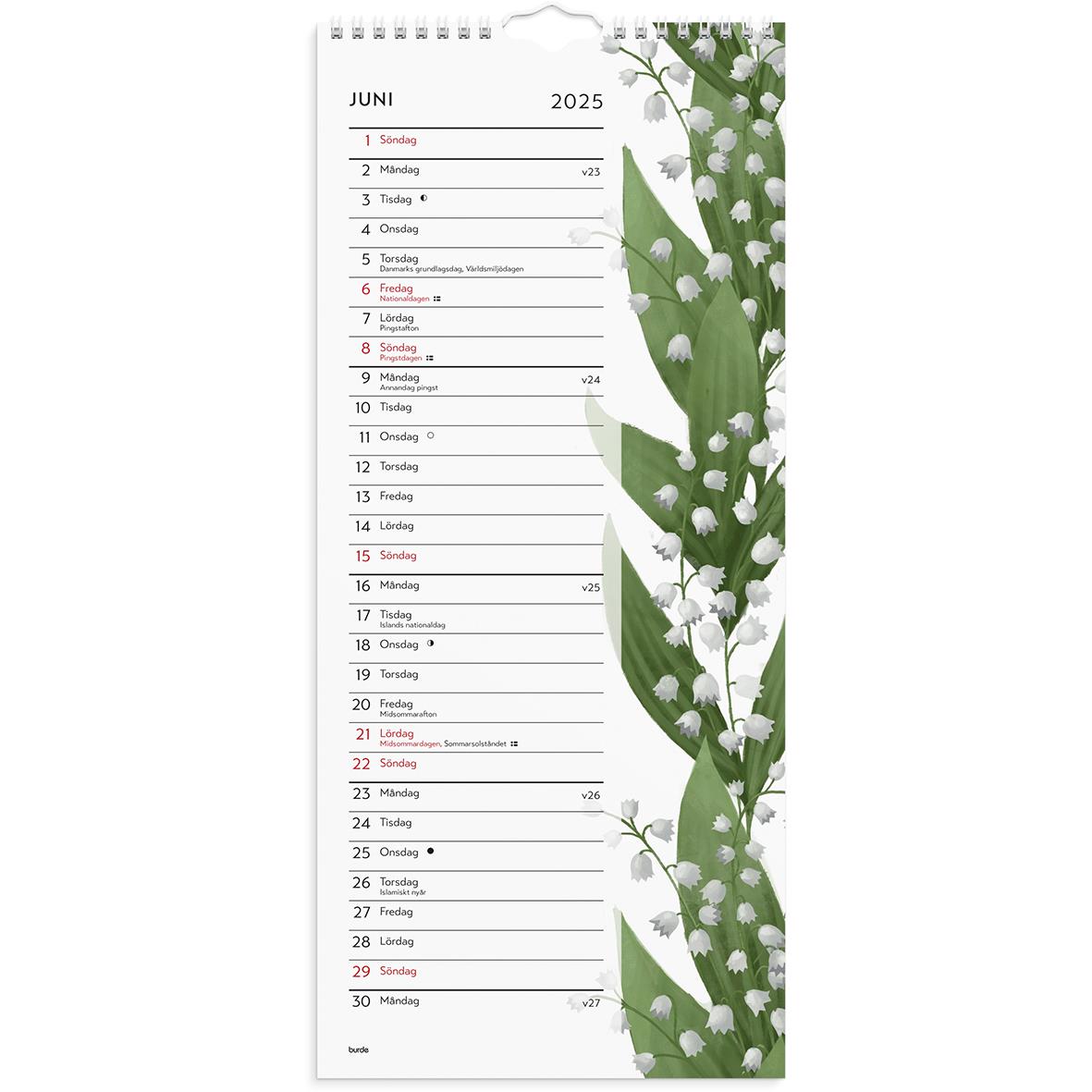 Väggkalender Burde 1779 Lilla Blomsterkalendern 2025 16141495_2