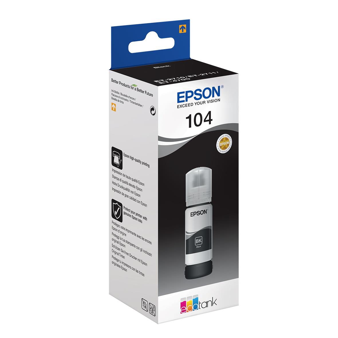 Bläckpatron Epson T104 4500 sidor C13T00P140 Svart 65ml