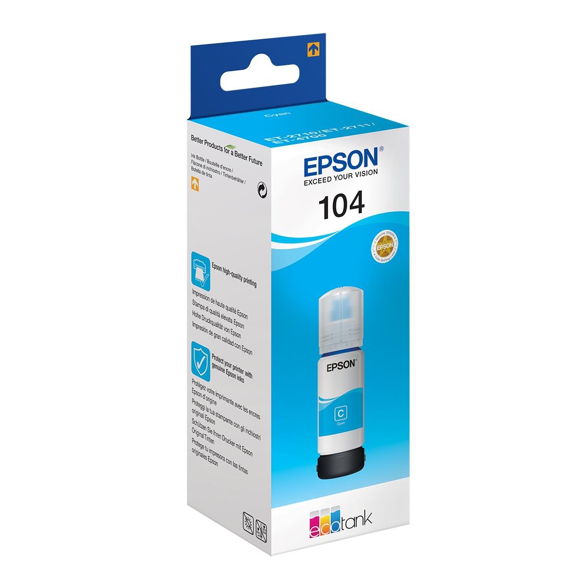 Bläckpatron Epson T104 7500 sidor C13T00P240 Cyan 65ml