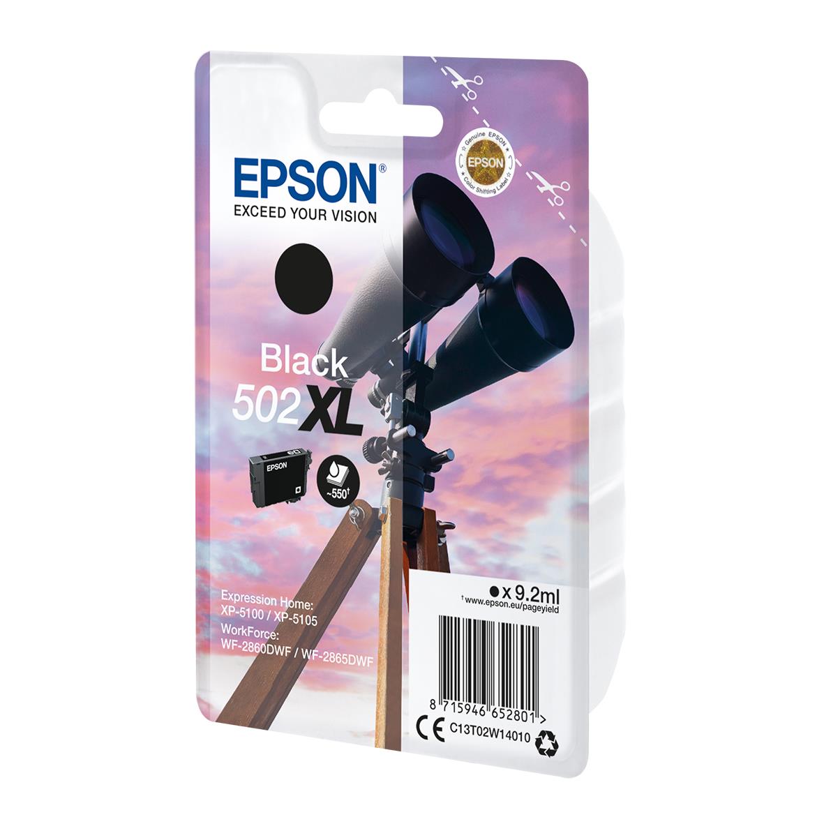 Bläckpatron Epson 502XL C13T02W14010 Svart 26011548