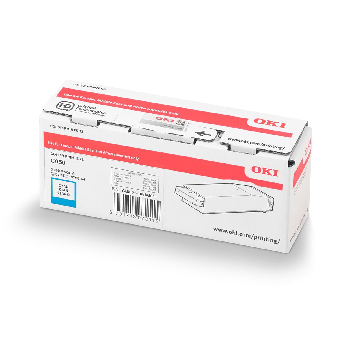 Lasertoner OKI C650 7000 sid cyan