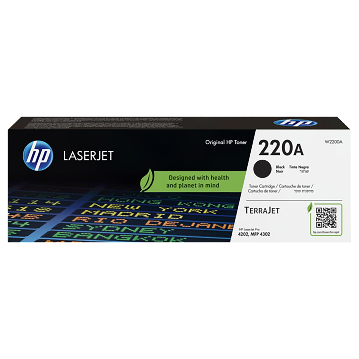 Lasertoner HP 220A 2000 Sidor W2200A Svart