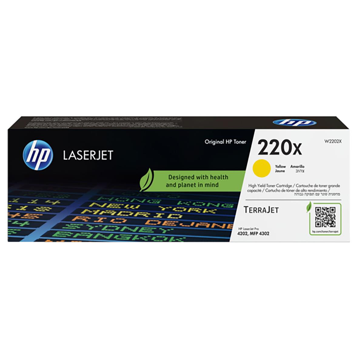 Lasertoner HP 220X 5500 Sidor W2202X Gul 27044112