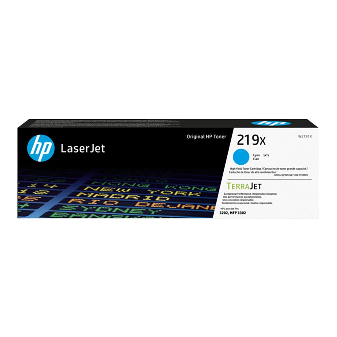 Lasertoner HP 219X 2500 sidor W2191X Cyan