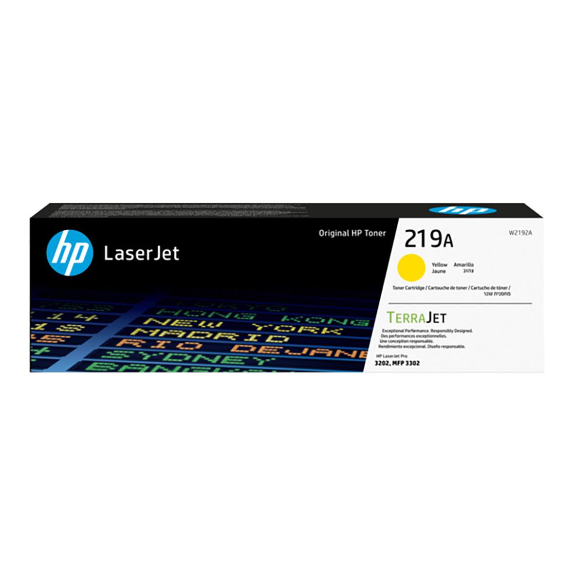 Lasertoner HP 219A 1200 sidor W2192A Gul 27044207