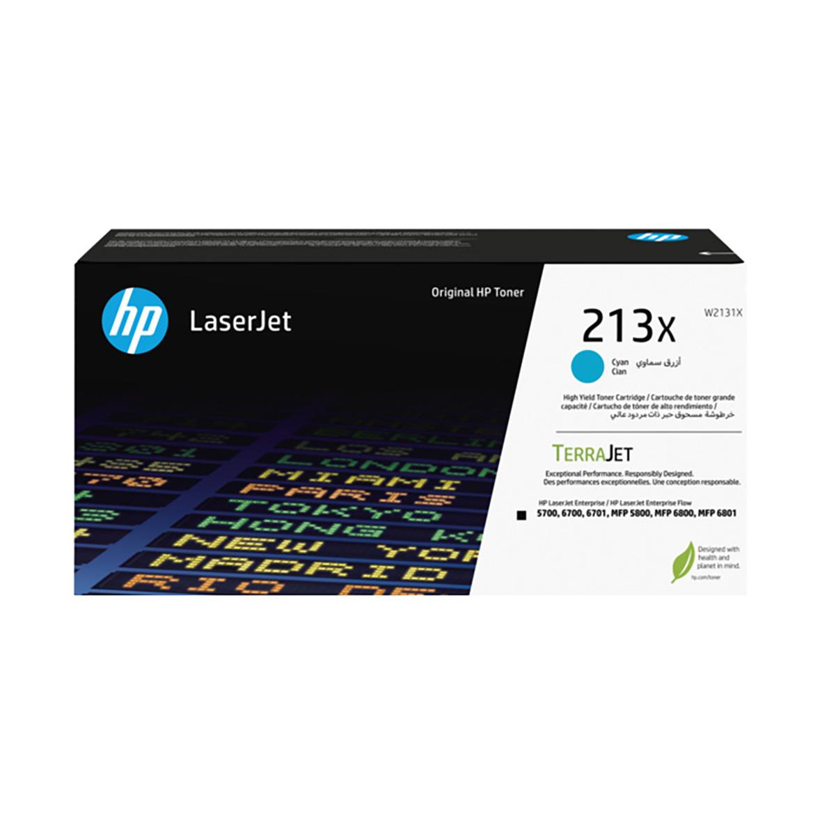 Lasertoner HP 213X 6000 sidor W2131X Cyan