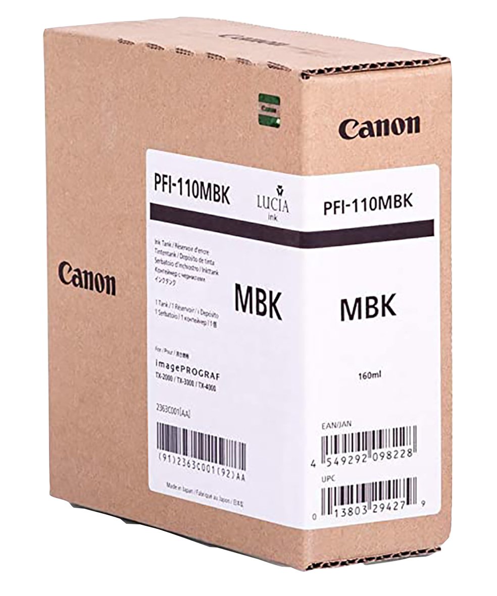 Bläckpatron Canon PFI-110MBK 2363C001 Matt Svart