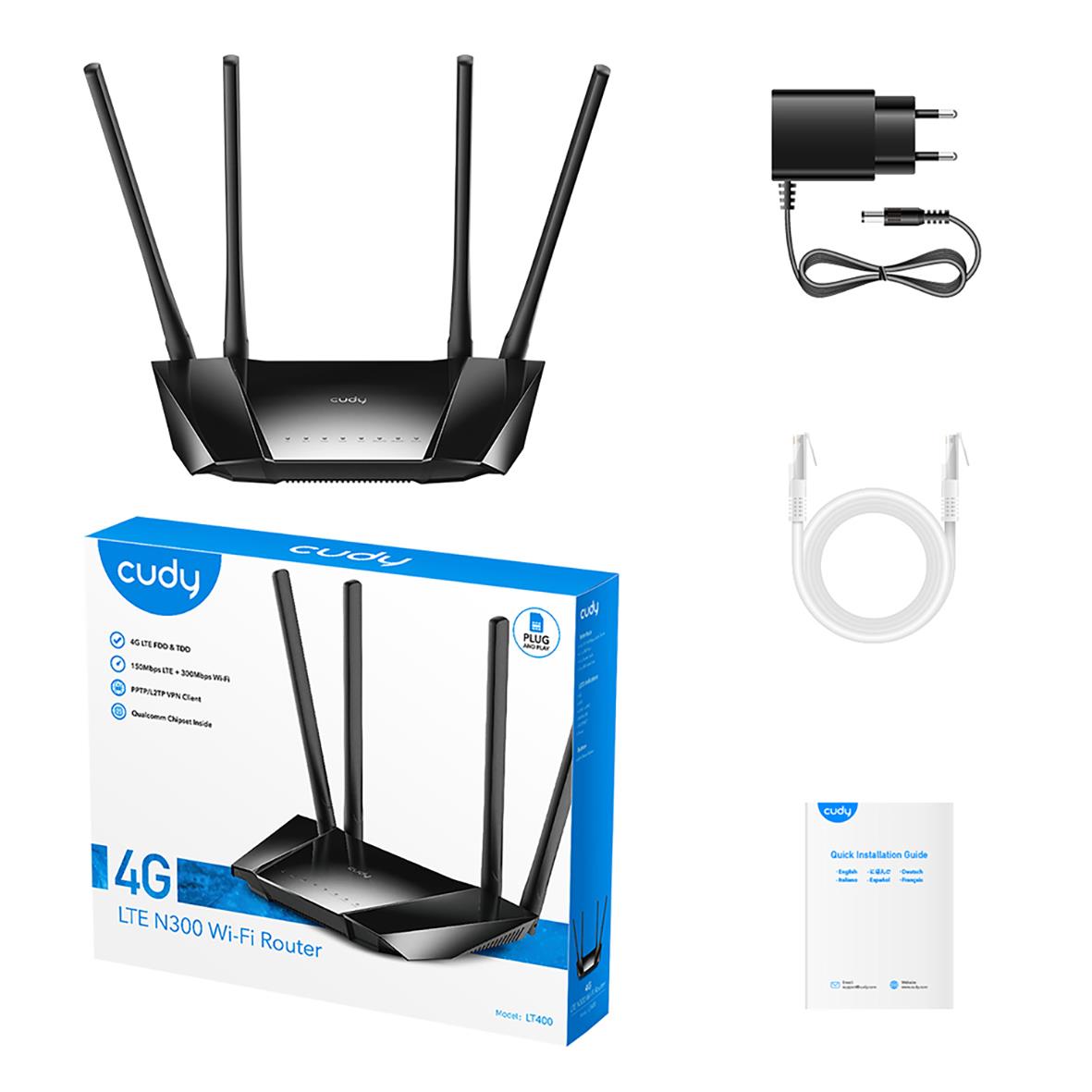 Wi-Fi Router Cudy LT400 Cat 4 N300 4G Router 36100185_5