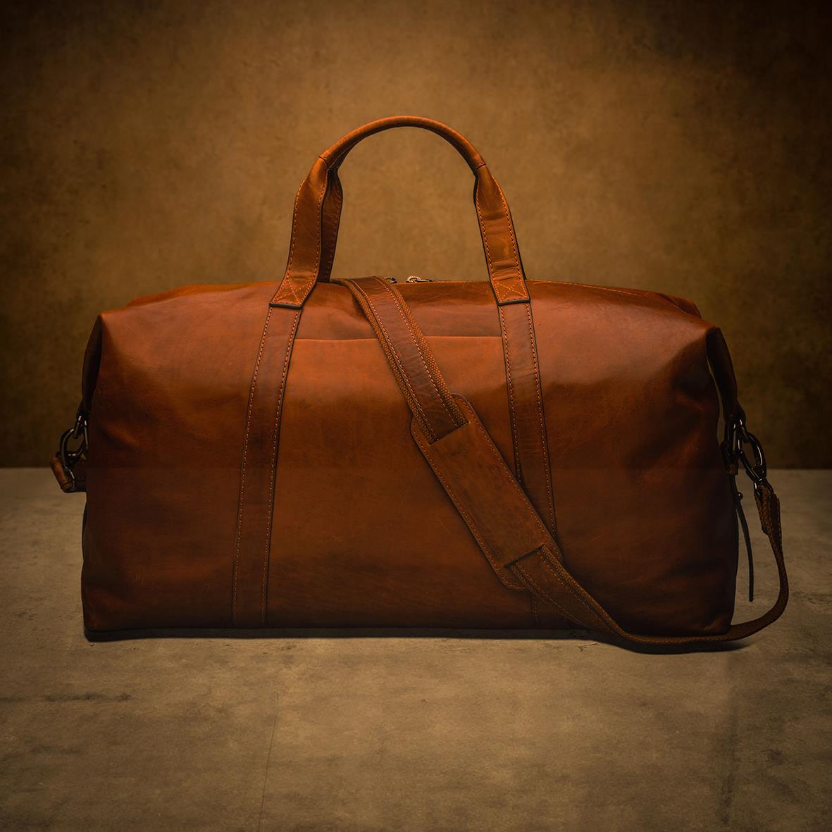 Weekendbag Pisa Skinn Cognac 37050197_4