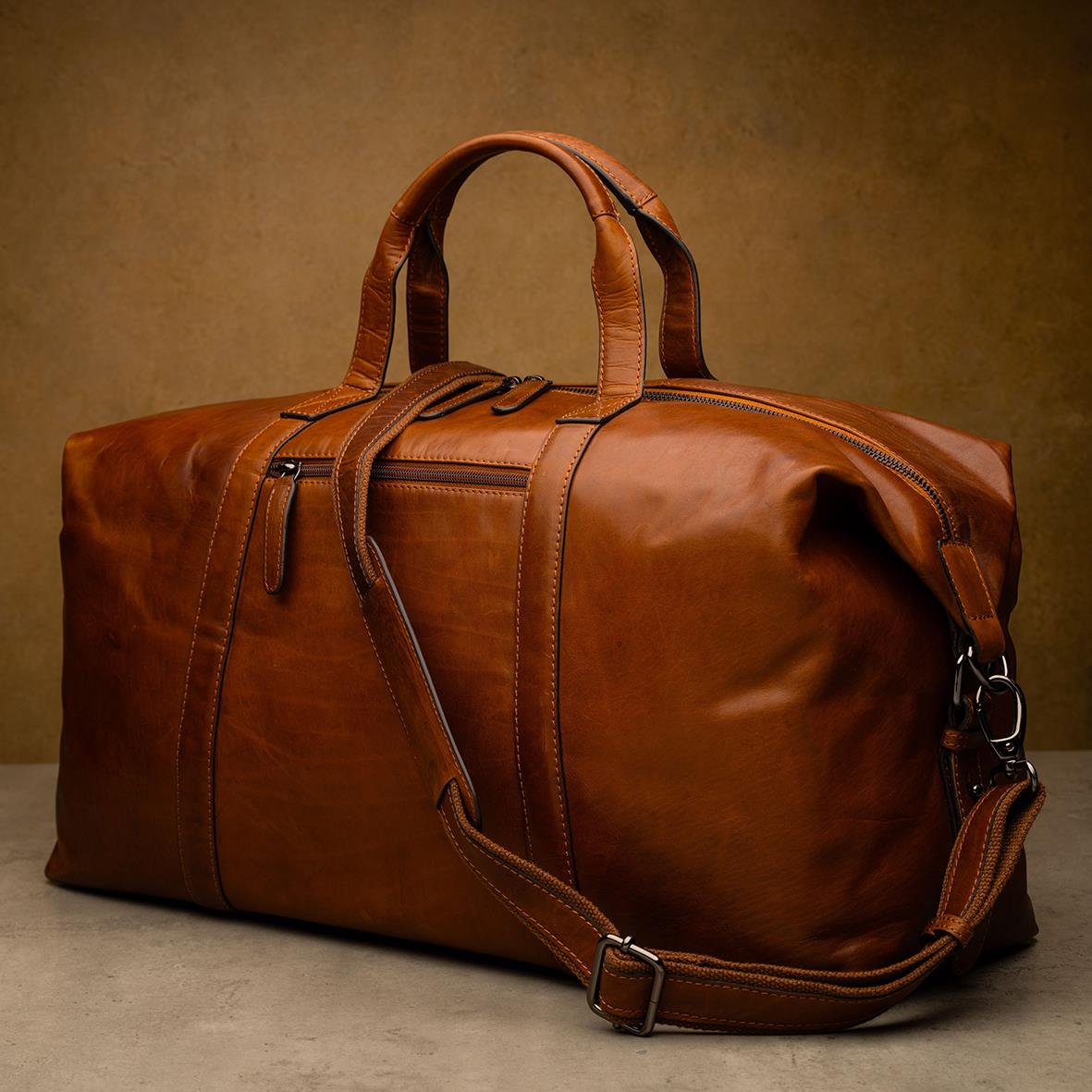 Weekendbag Pisa Skinn Cognac 37050197_5