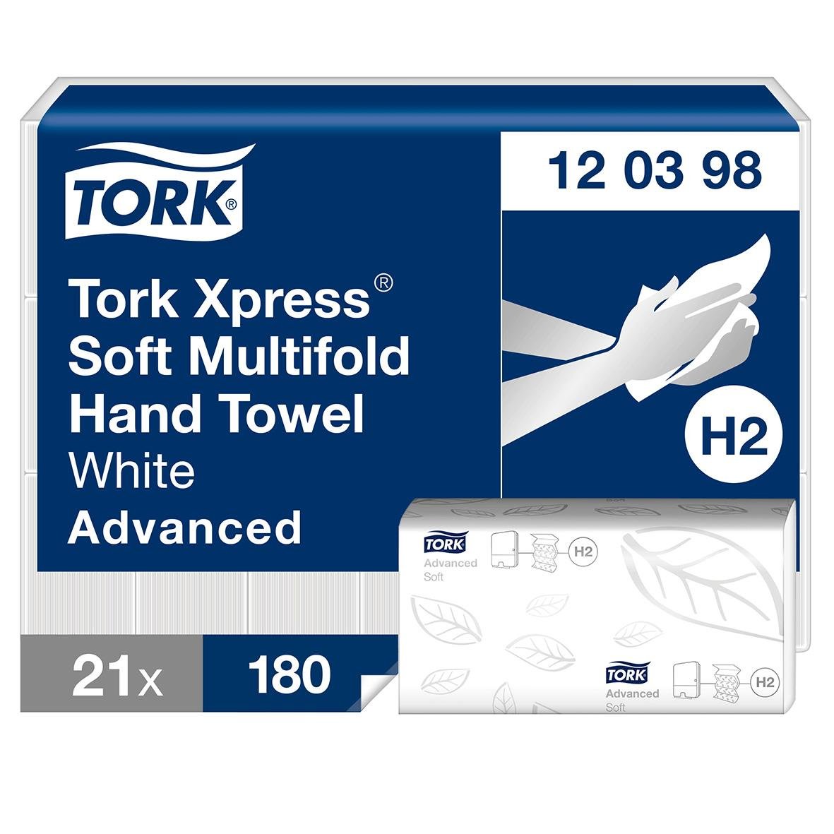 Pappershanduk Tork H2 Adv 2-lg 212x255mm 50010208_1