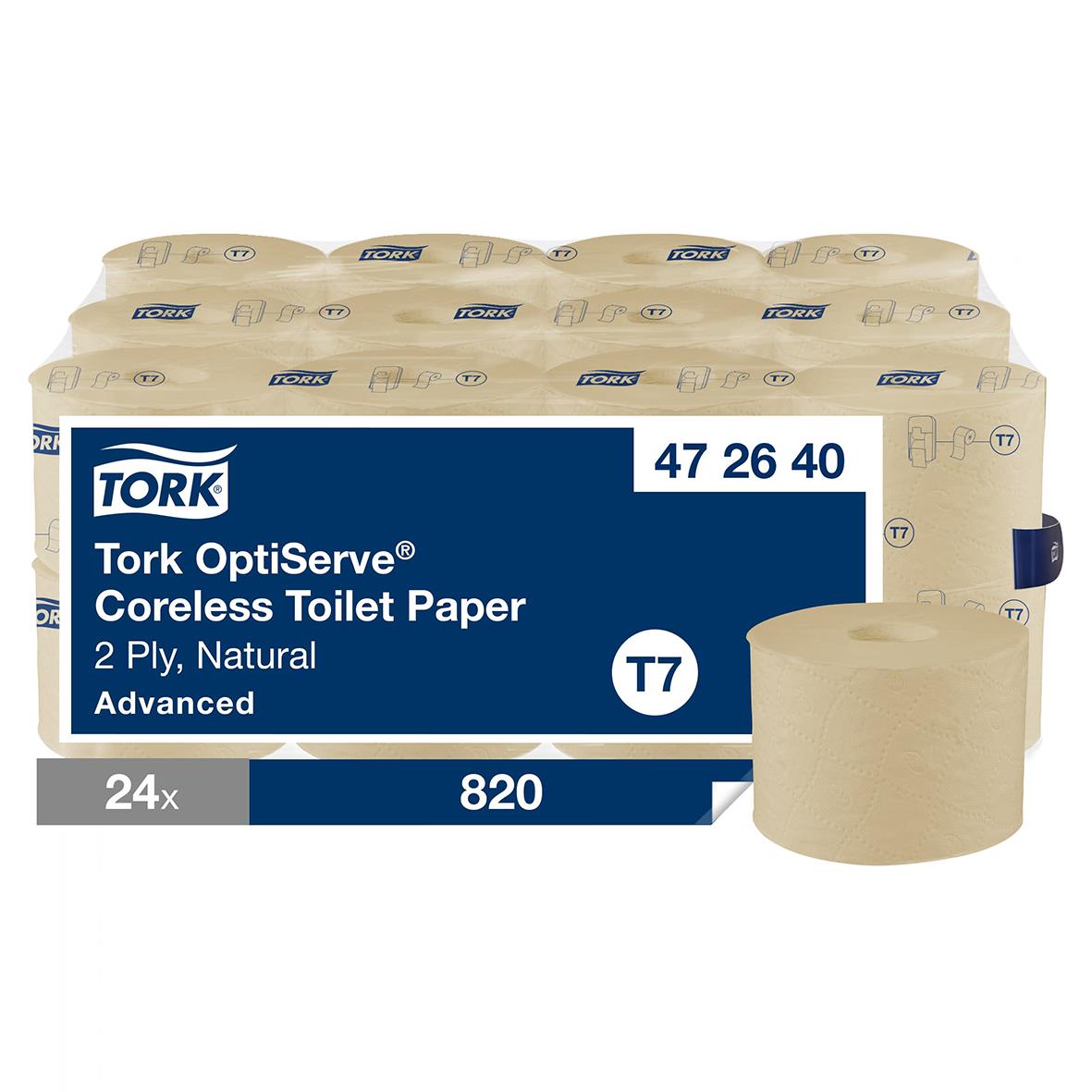 Toalettpapper Tork T7 Coreless Advance 2-lg Natur 94,3m