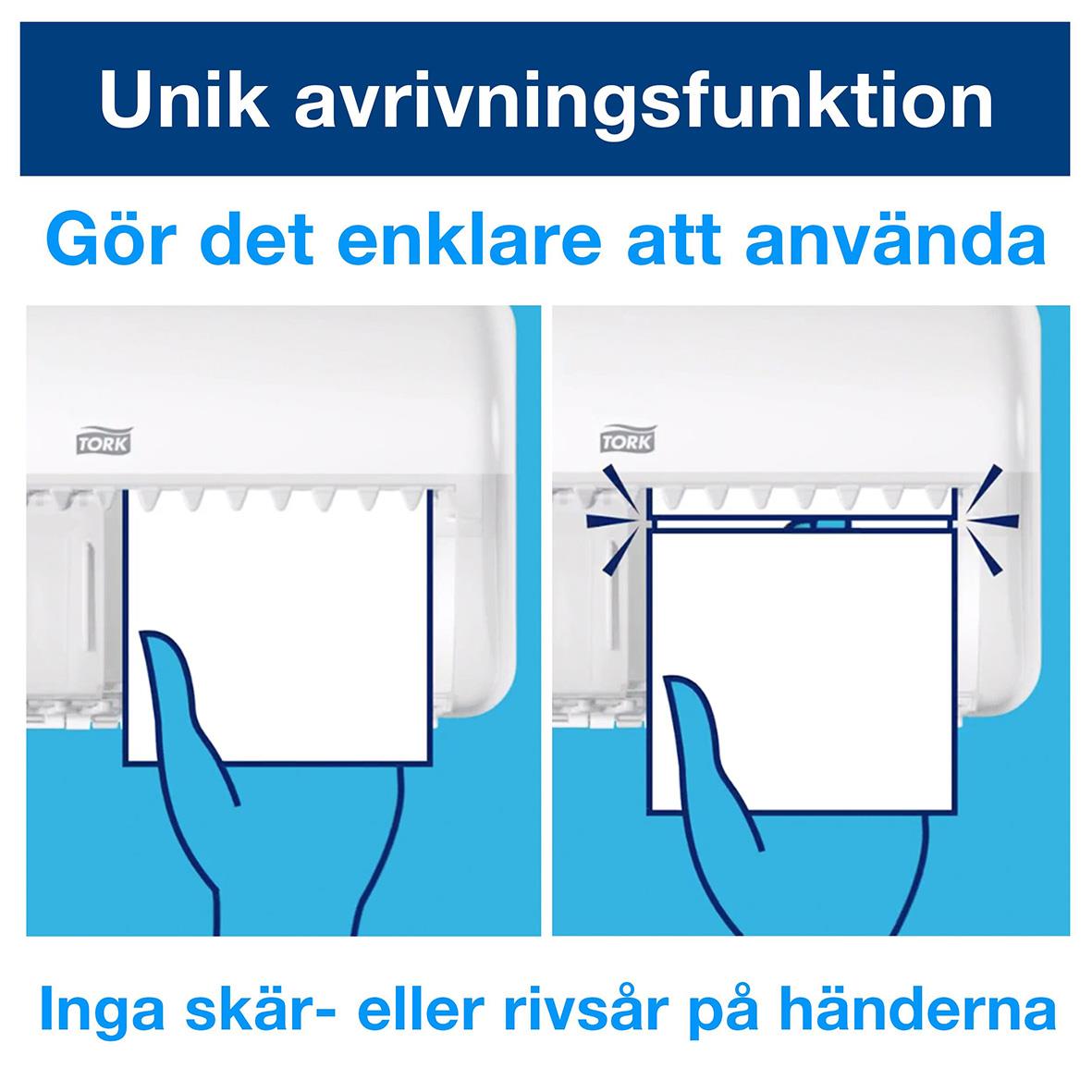 Dispenser Toalettpapper Tork T4 Twin Små rullar vit 50250061_3