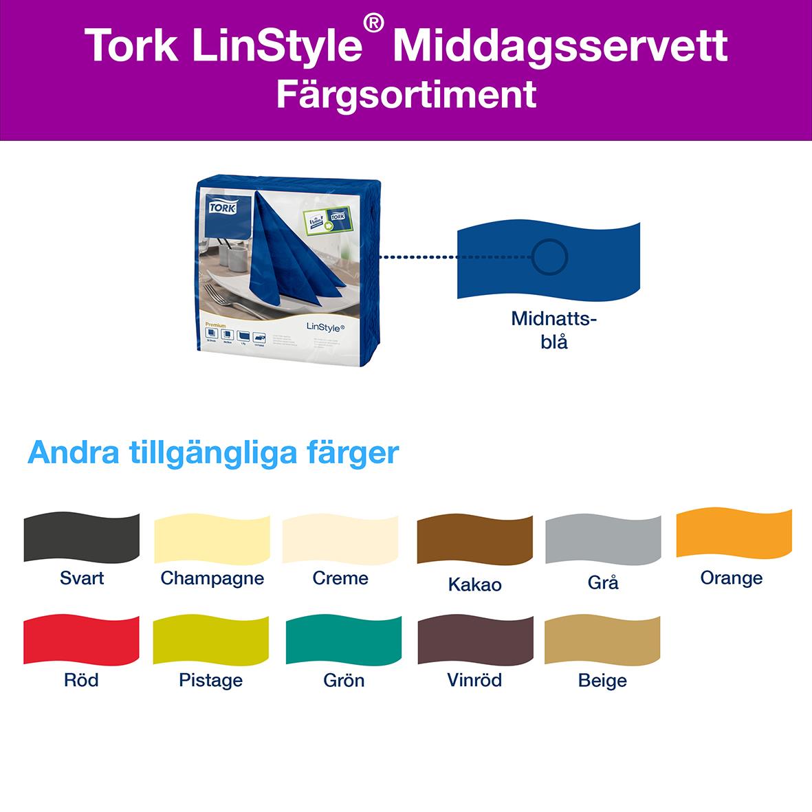 Servett Tork LinStyle Blå 39x39cm 50250196_4