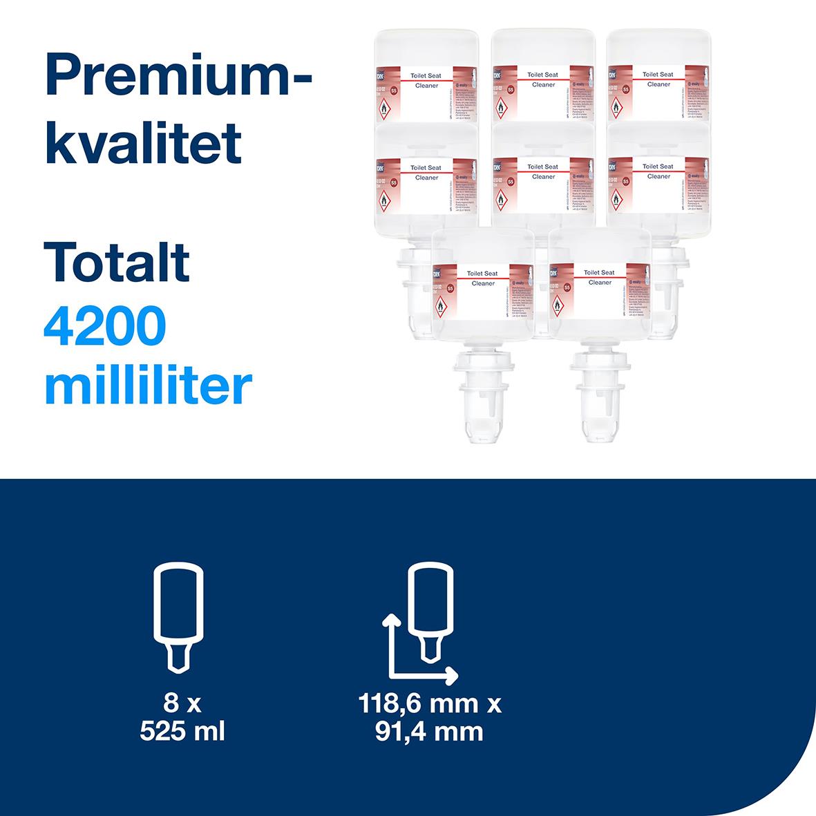 Ytdesinfektion Tork S5 Premium Toalettsitsrengöring Mini 525ml 51010314_2