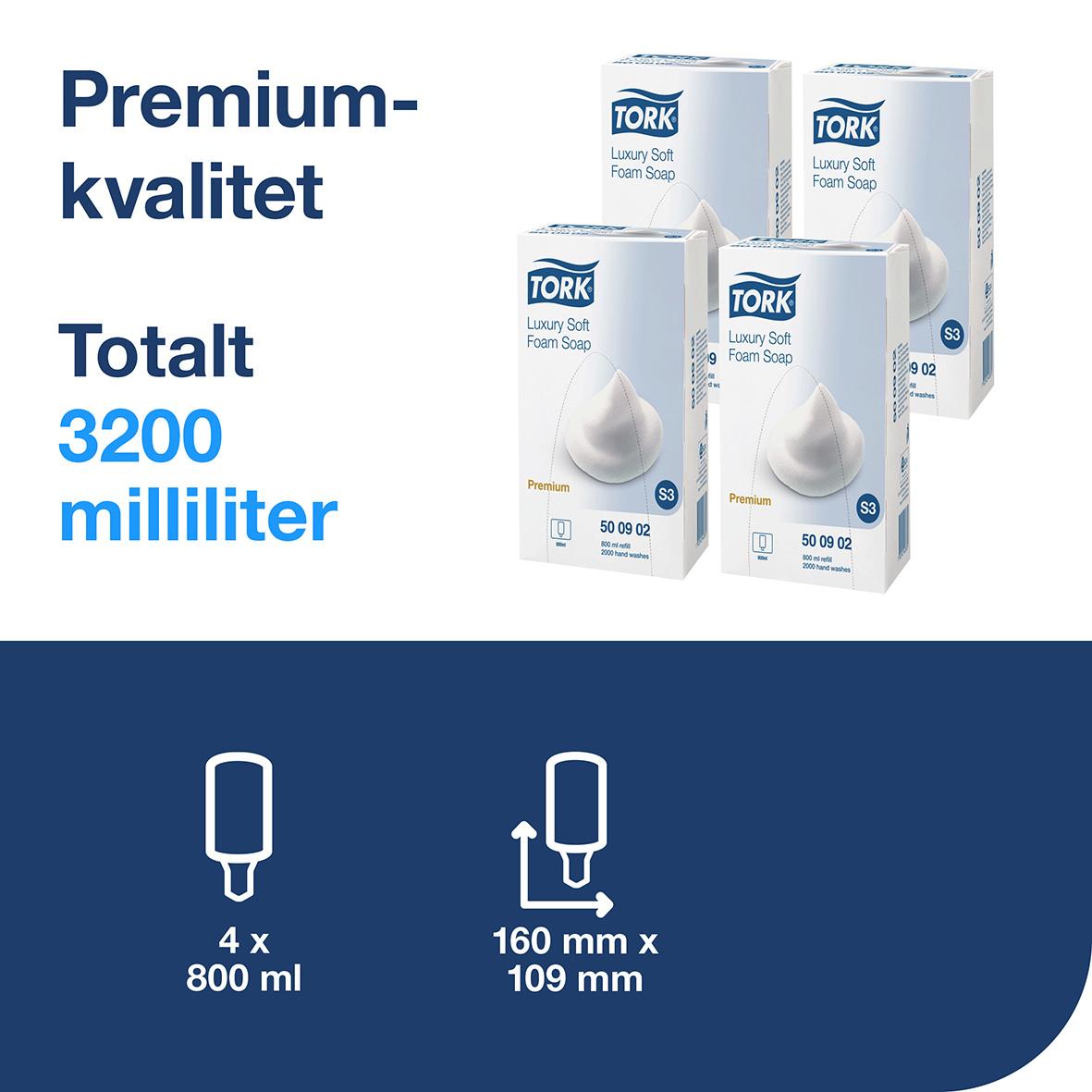 Skumtvål Tork S3 Premium Exklusiv 800ml 51020346_2