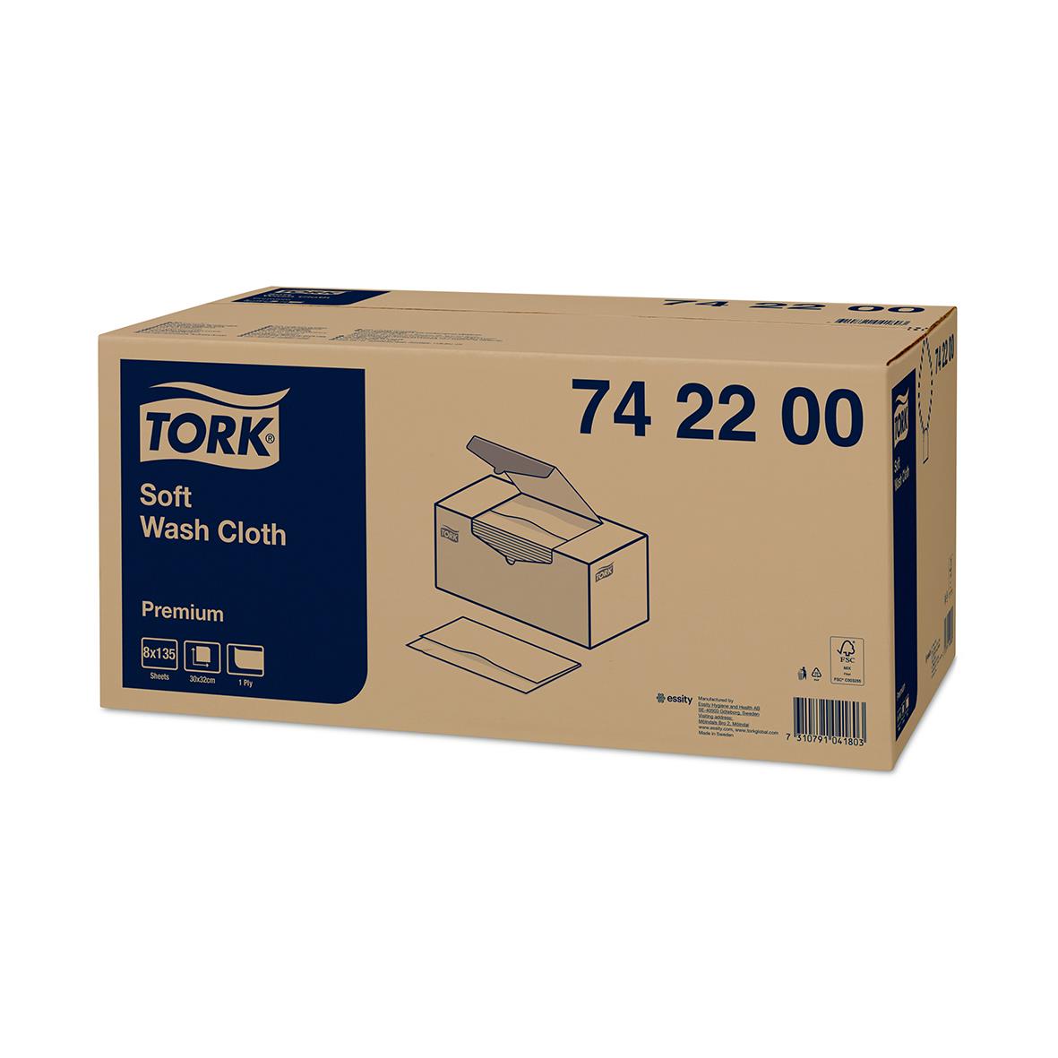 Tvättlapp Tork Premium 1-lag Vit 30x32cm 51200003_2