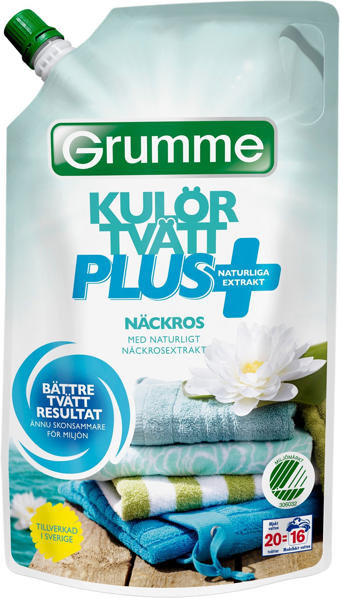 Tvättmedel Grumme Flytande Plus näckros 800ml 52100048