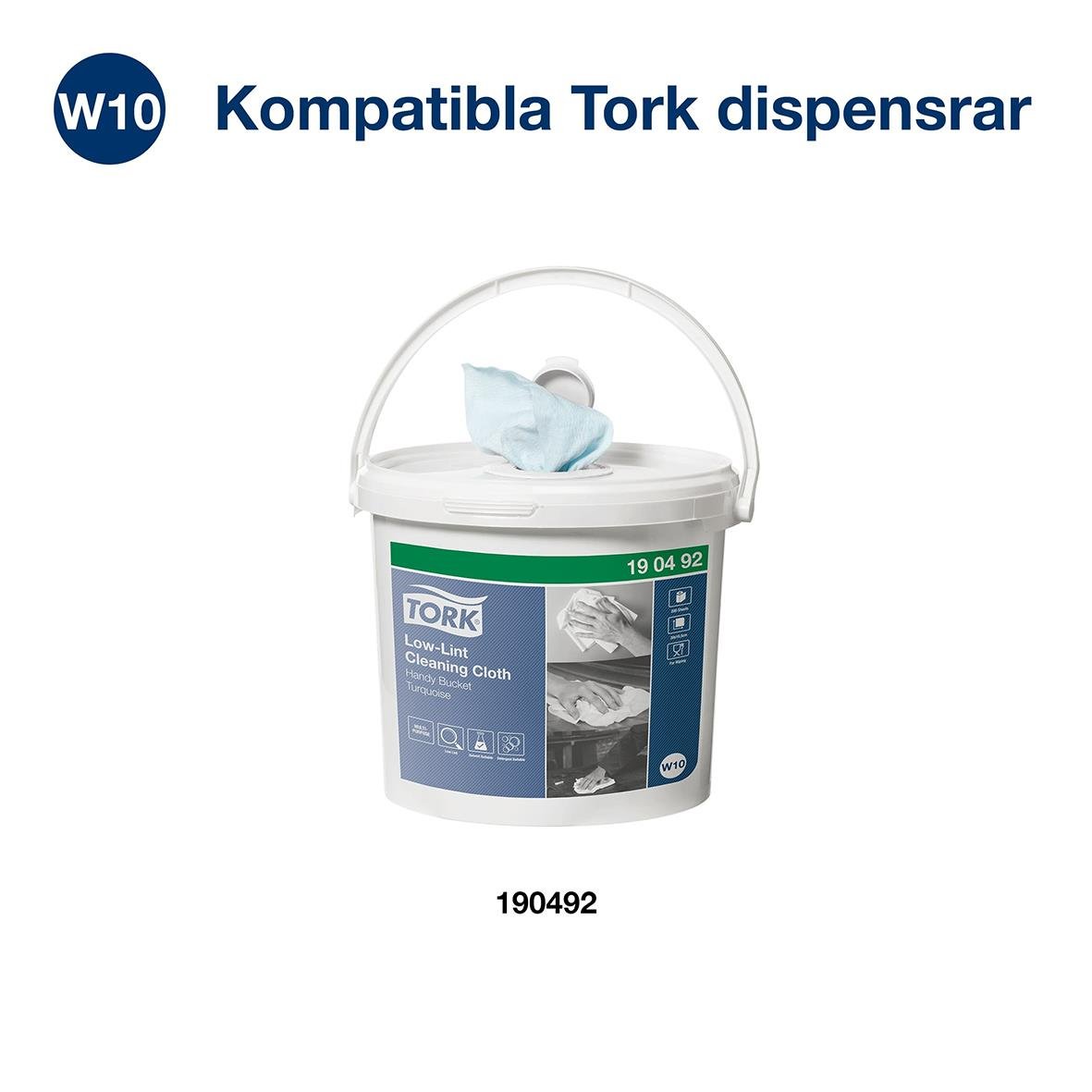 Rengöringsduk Tork W10 Precision Turkos 16,5cm x 60m 53070202_5