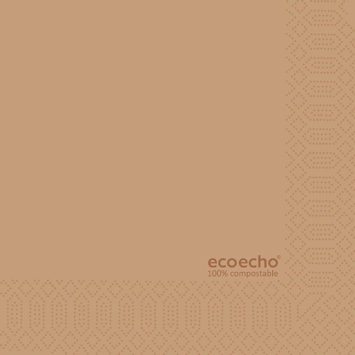 Servett Duni 2-lag Eco Echo Brun 24x24cm