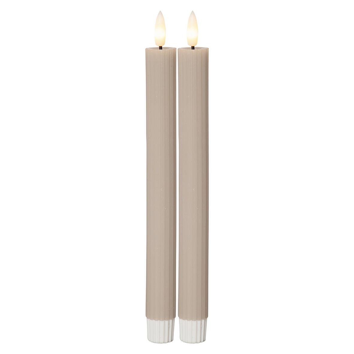 Antikljus LED Flamme Stripe Beige