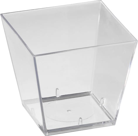 Plastbägare Fyrkantig Duni PS Klar 49x49x46mm 60ml