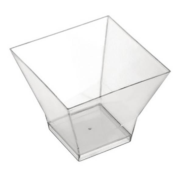 Plastbägare Fyrkantig PS Klar 80x80x55mm 200ml