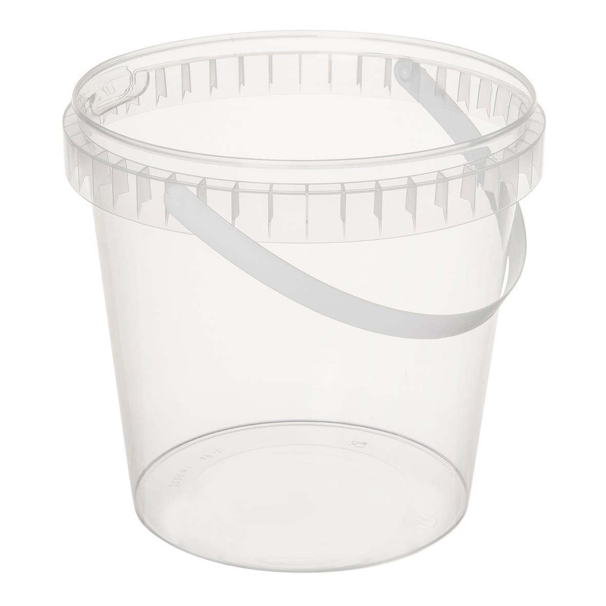 Plastbägare Rund Med Lock Tätslutande Med Handtag Klar Ø131x118mm 1000ml 65010954