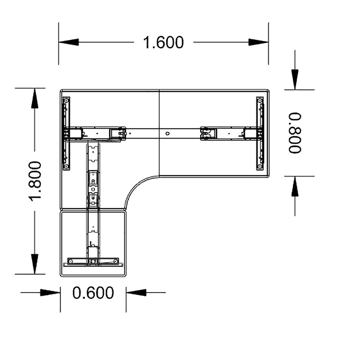 Höj-& Sänkbart skrivbord Lanab Vänster Ek/Vit 1600x1800mm 70508725_3