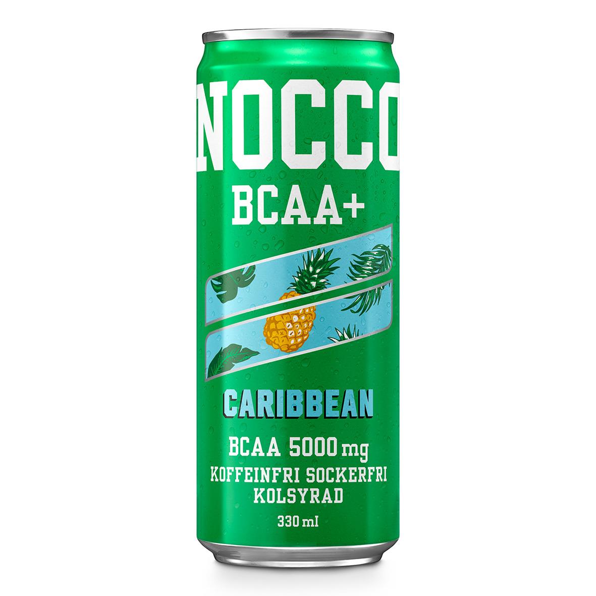 Energidryck Nocco BCAA+ Caribbean Koffeinfri 330ml Inkl Pant