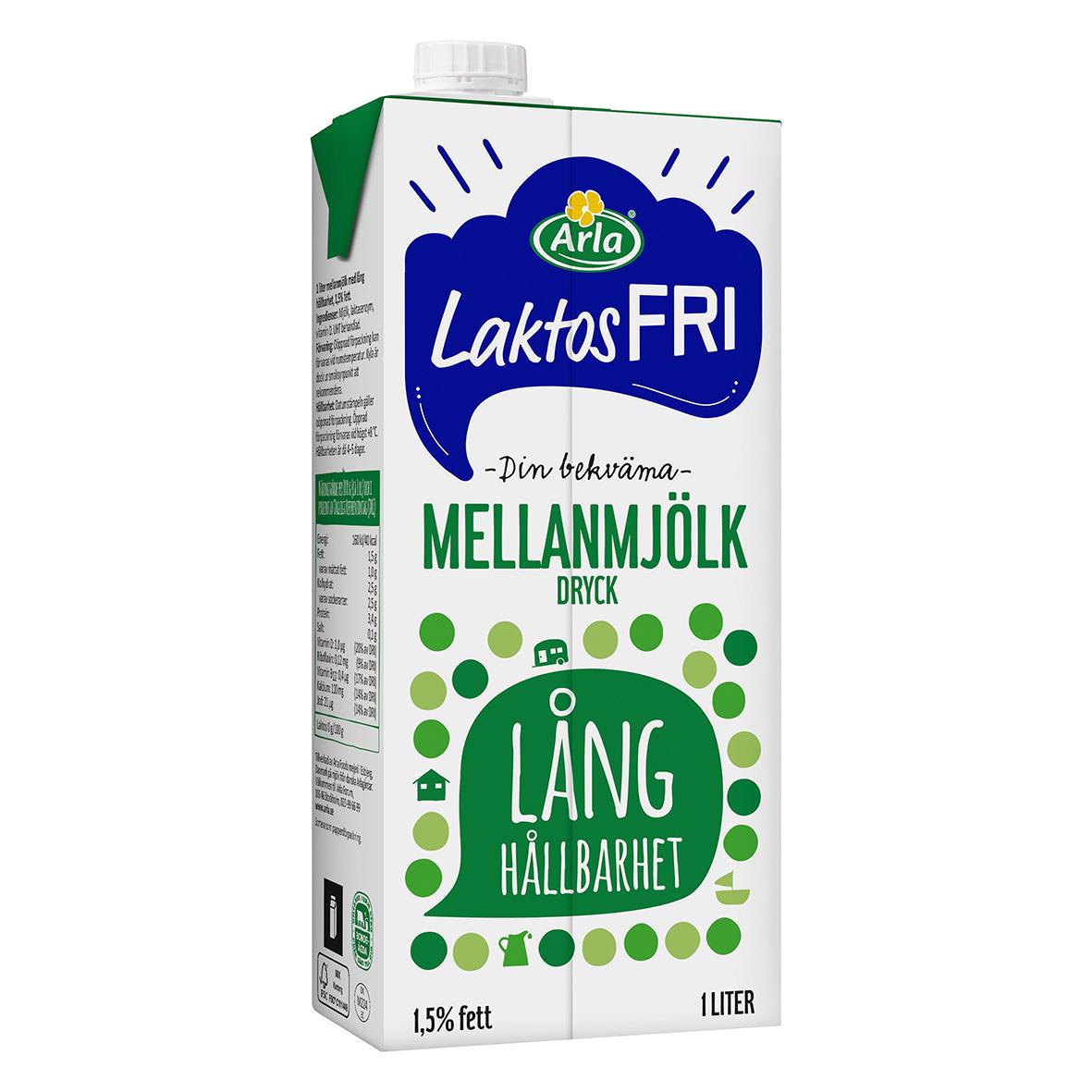 Mjölk Arla Lång Hållbarhet Laktosfri 1L