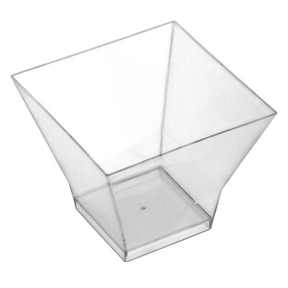 Plastbägare Fyrkantig PS Klar 62x62x60mm 120ml