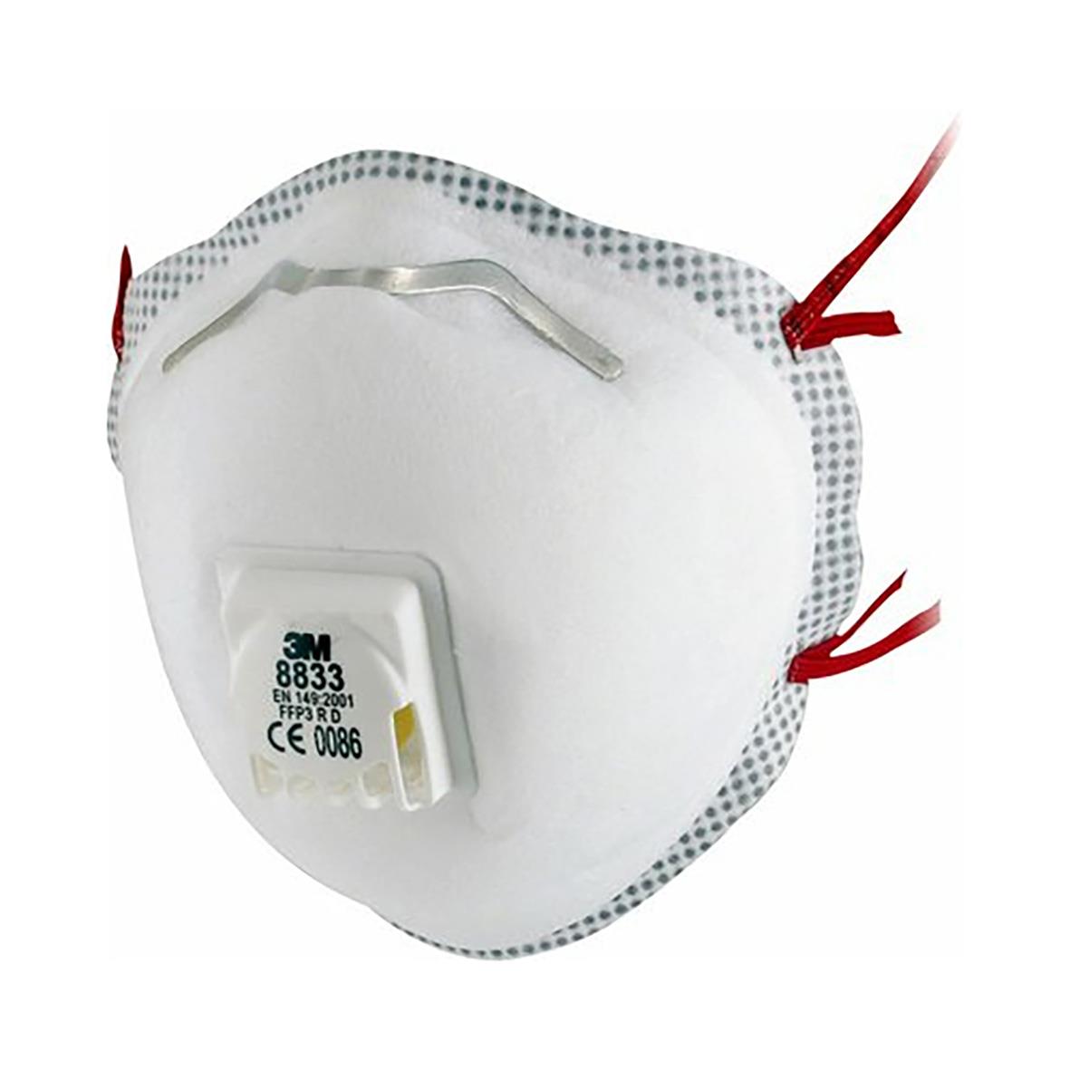 Filtrerande halvmask m ventil 3M 8833F FFP3 R D-V 93300109