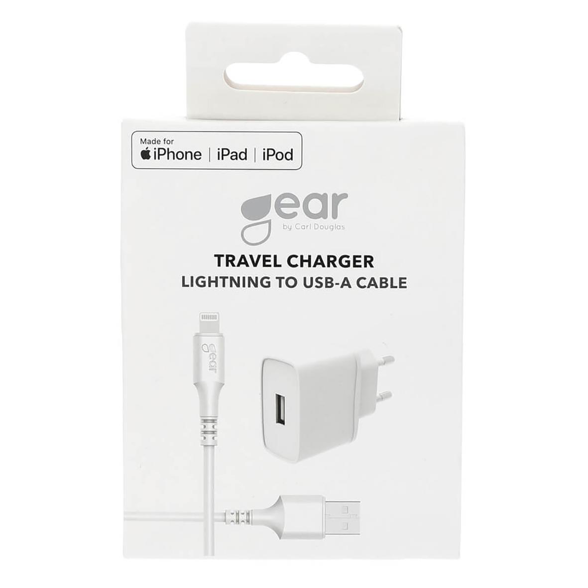 Laddare Gear 220V 1xUSB 1A Kabel Lightning 1m Vit 95010010_2