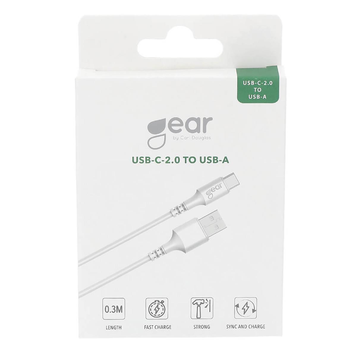 Laddkabel Gear USB-C 2.0 Vit 0,3m 95010012_2