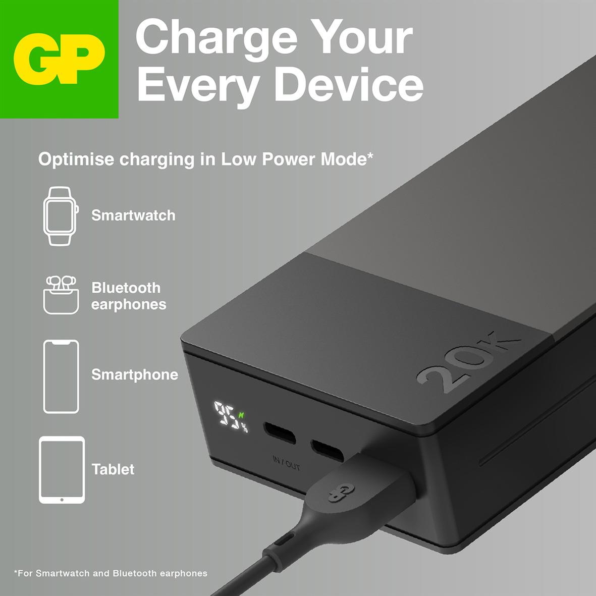 Powerbank GP M2+ 20000mAh Grå 95050010_7