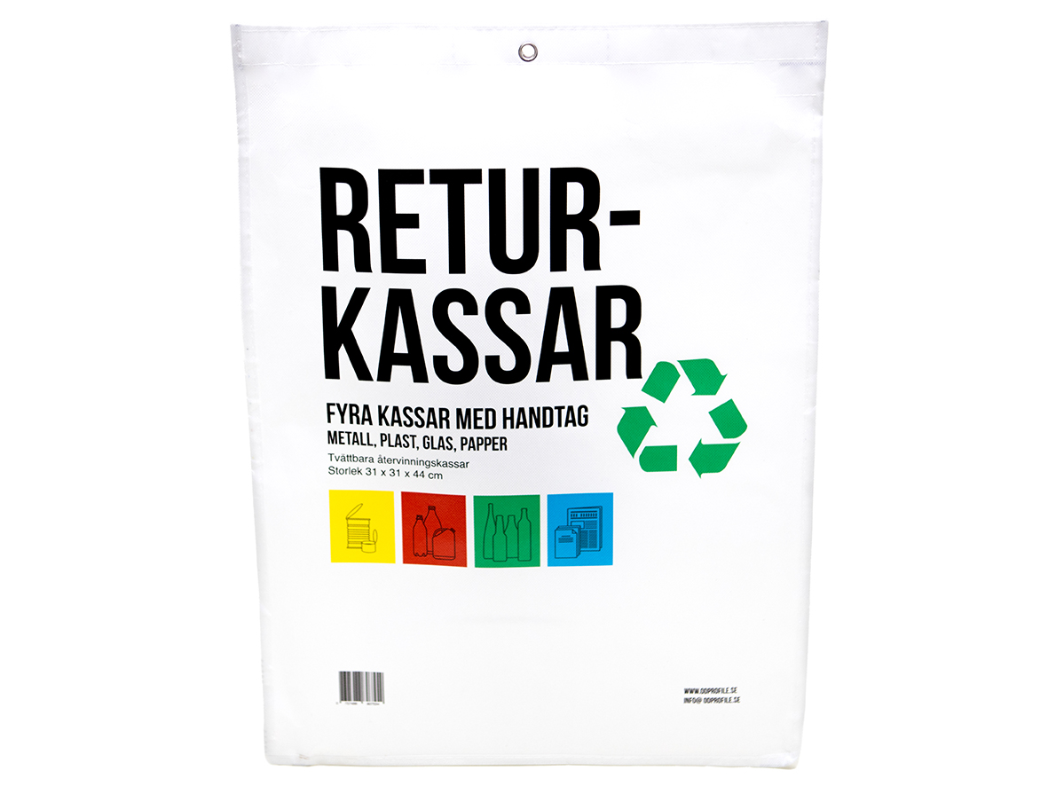 Källsorteringsset Returen Metall, Plast, Glas, Papper | AllOffice